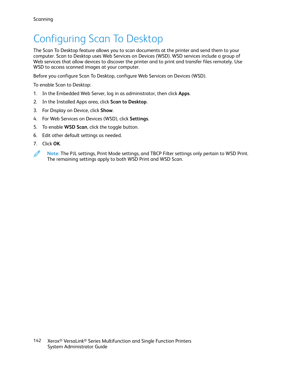Configuring scan to desktop | Xerox VersaLink C500/DN Color Laser Printer User Manual | Page 142 / 204