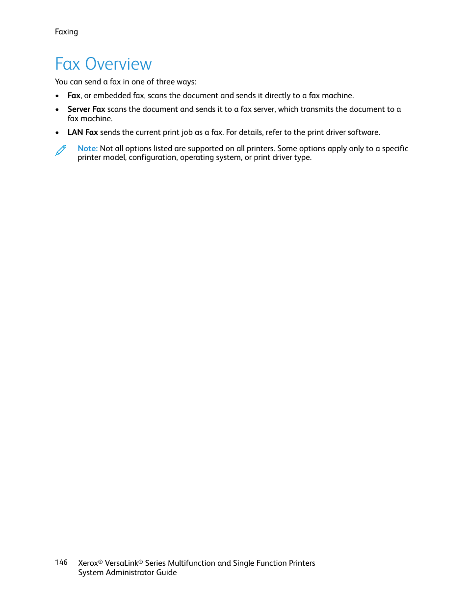 Fax overview | Xerox VersaLink C500/DN Color Laser Printer User Manual | Page 146 / 204
