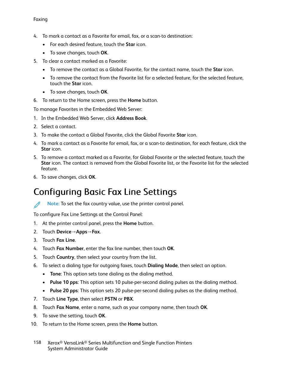 Configuring basic fax line settings | Xerox VersaLink C500/DN Color Laser Printer User Manual | Page 158 / 204