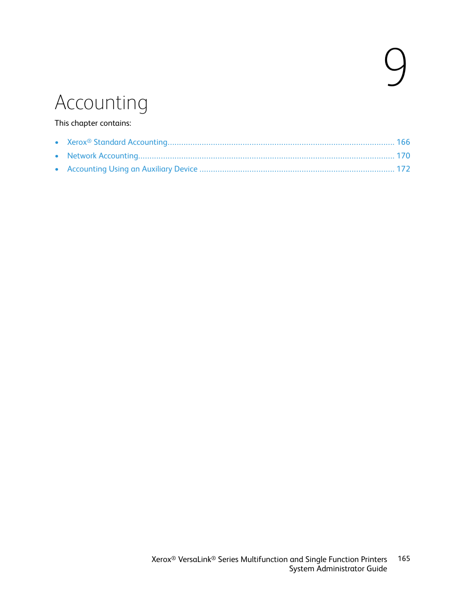 9 accounting, Accounting | Xerox VersaLink C500/DN Color Laser Printer User Manual | Page 165 / 204