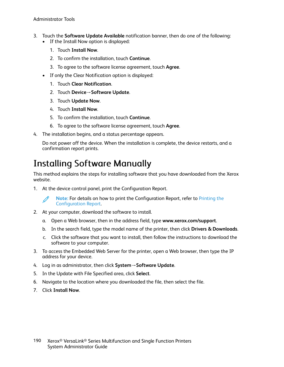 Installing software manually | Xerox VersaLink C500/DN Color Laser Printer User Manual | Page 190 / 204
