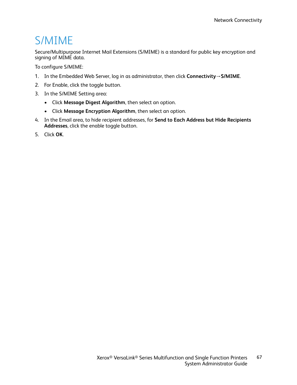 S/mime | Xerox VersaLink C500/DN Color Laser Printer User Manual | Page 67 / 204