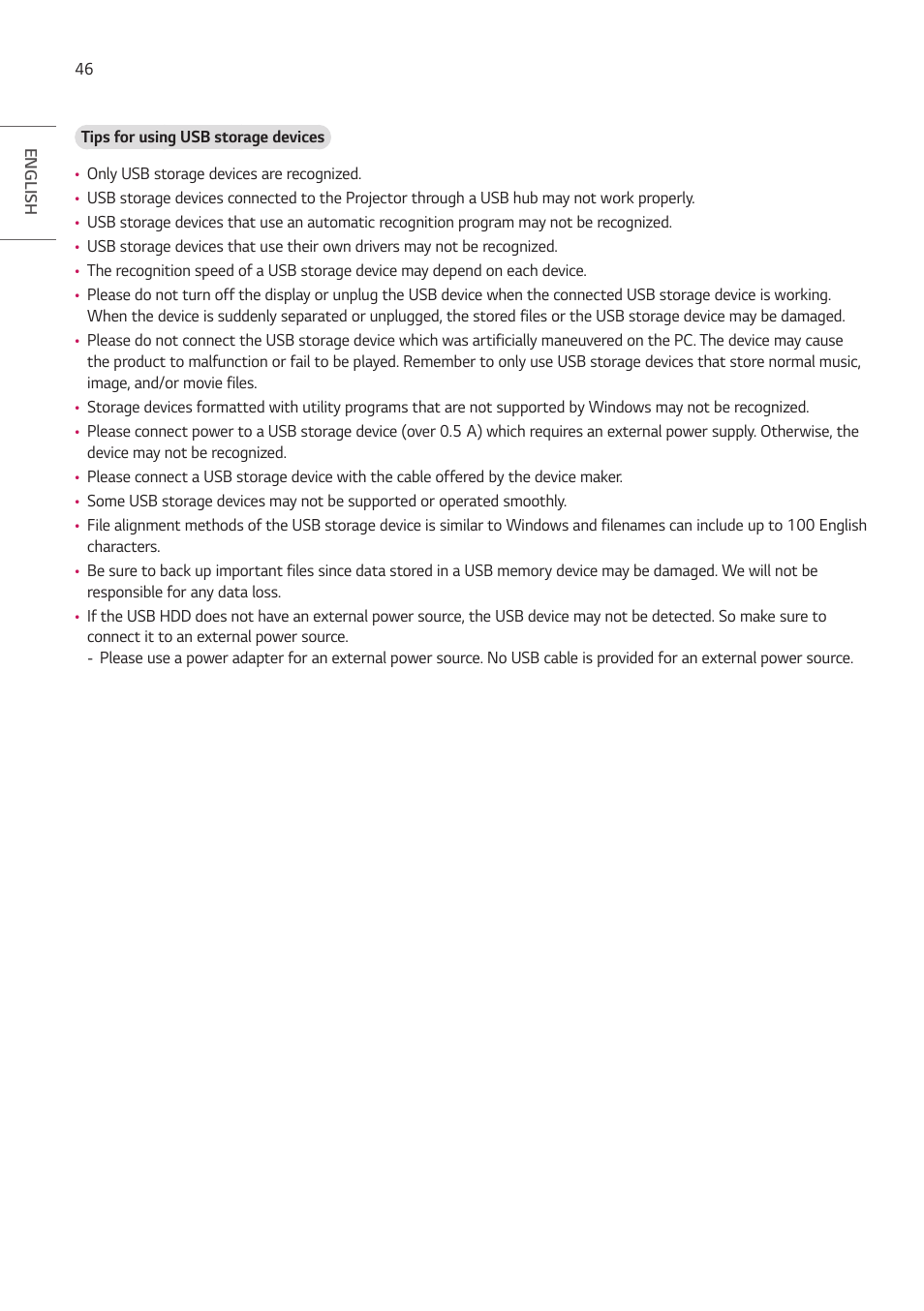 LG ProBeam BU70QGA 7000-Lumen 4K Laser SmProjector User Manual | Page 101 / 143