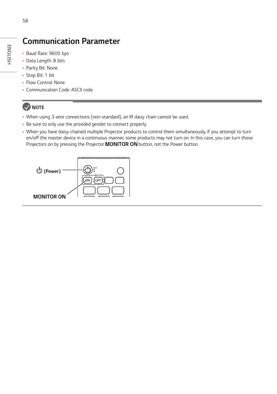 Communication parameter | LG ProBeam BU70QGA 7000-Lumen 4K Laser SmProjector User Manual | Page 113 / 143