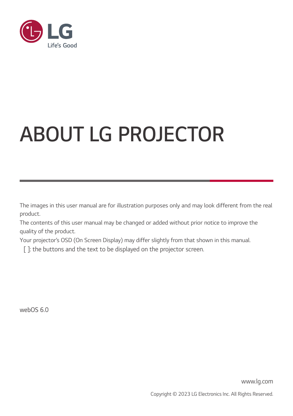About lg projector | LG ProBeam BU70QGA 7000-Lumen 4K Laser SmProjector User Manual | Page 56 / 143