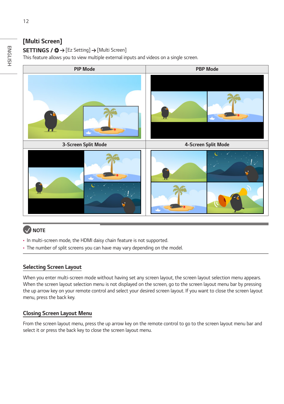 Multi screen | LG ProBeam BU70QGA 7000-Lumen 4K Laser SmProjector User Manual | Page 67 / 143