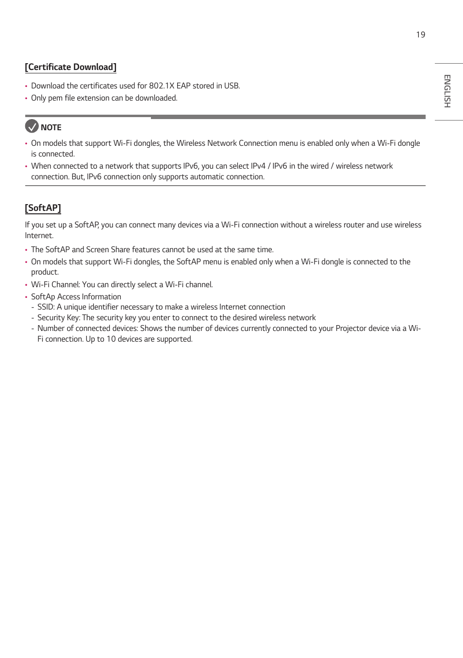 LG ProBeam BU70QGA 7000-Lumen 4K Laser SmProjector User Manual | Page 74 / 143