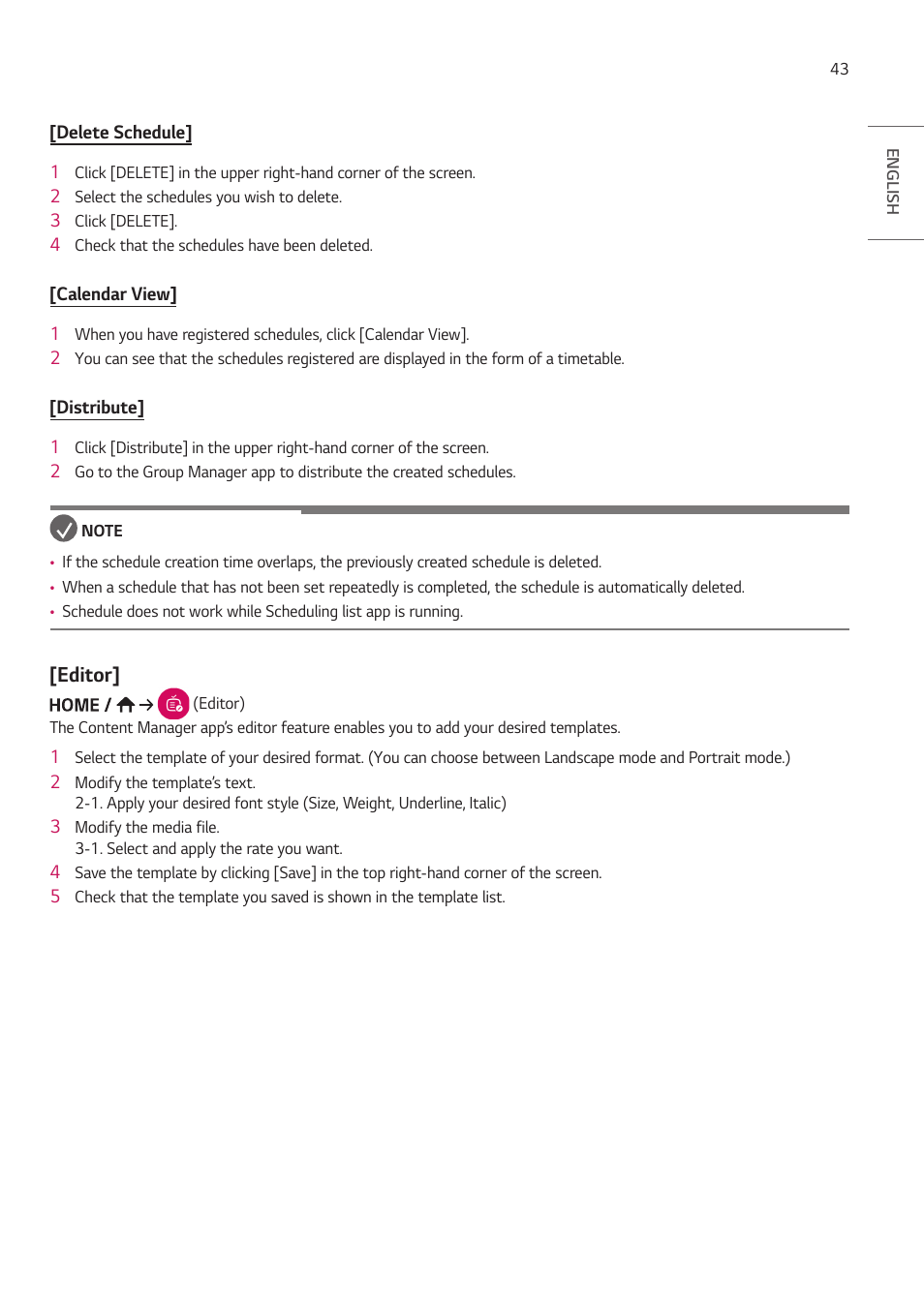 Editor | LG ProBeam BU70QGA 7000-Lumen 4K Laser SmProjector User Manual | Page 98 / 143