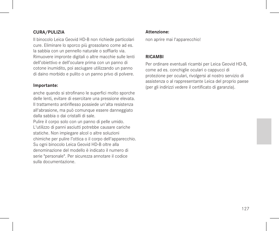 LEICA 10x42 Geovid R Binocular/Rangefinder (Yards) User Manual | Page 129 / 222