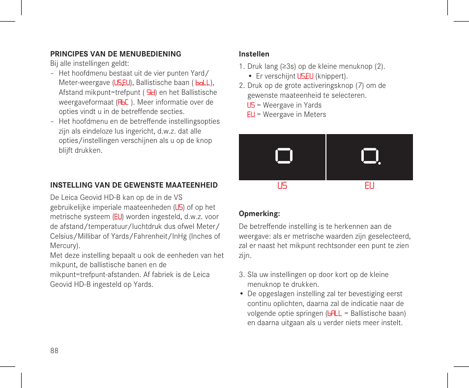 Us eu | LEICA 10x42 Geovid R Binocular/Rangefinder (Yards) User Manual | Page 90 / 222