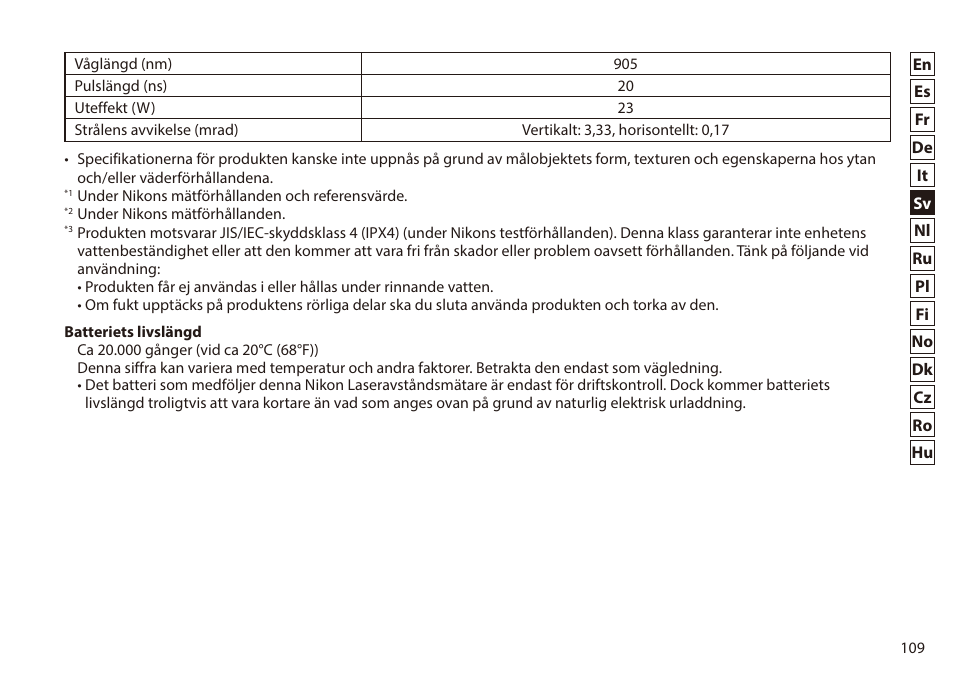 Nikon 6x20 Prostaff 1000 Rangefinder User Manual | Page 109 / 276