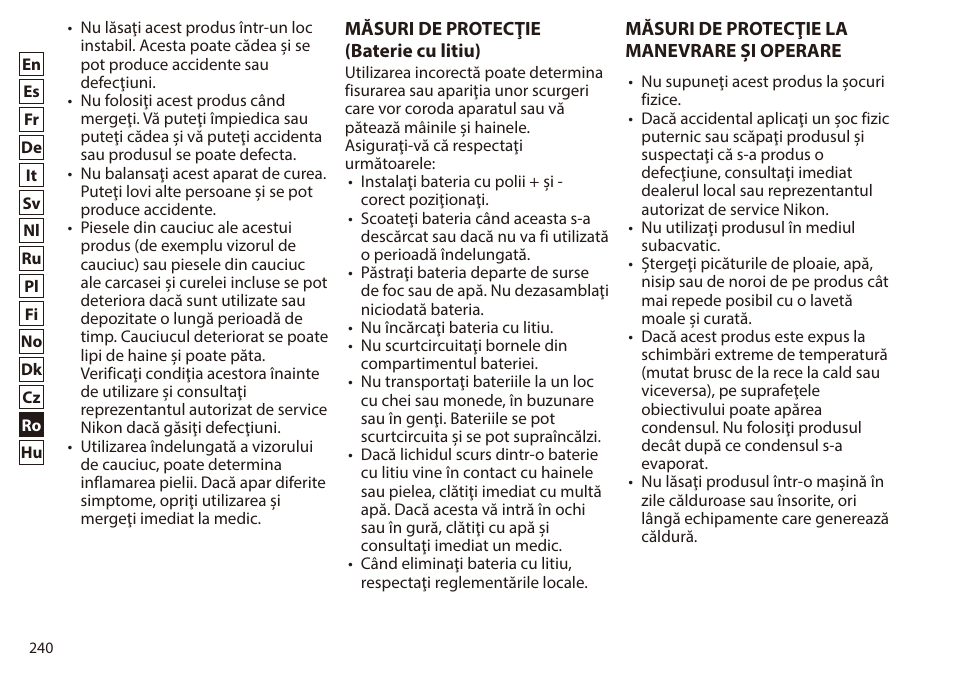 Nikon 6x20 Prostaff 1000 Rangefinder User Manual | Page 240 / 276