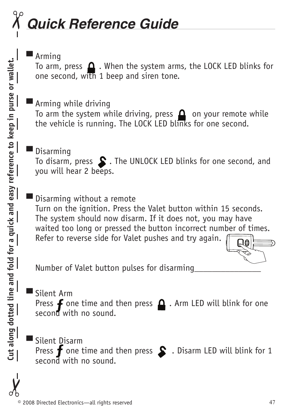 Quick reference guide | Directed Electronics VIPER 5701 User Manual | Page 53 / 56