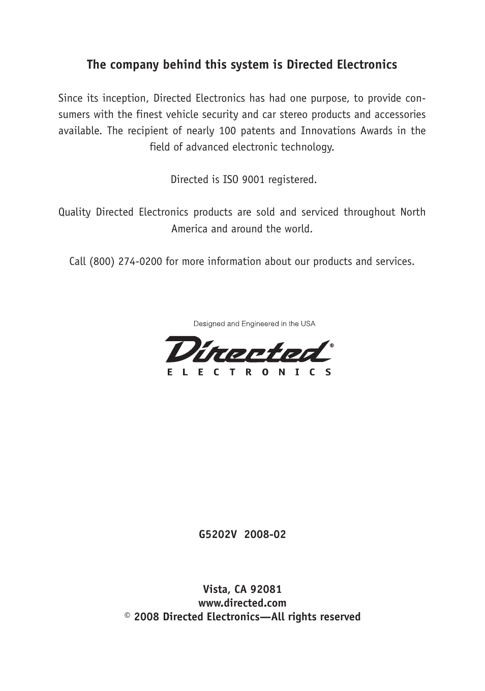 Directed Electronics VIPER 5701 User Manual | Page 56 / 56