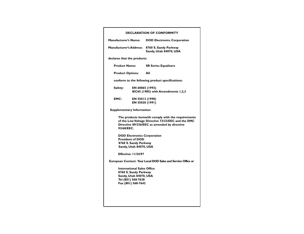 DOD SR830ZXLR User Manual | Page 13 / 14