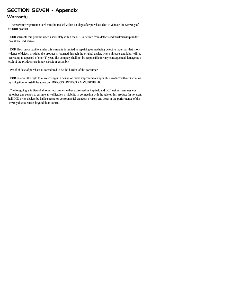 DOD GS30 User Manual | Page 34 / 36