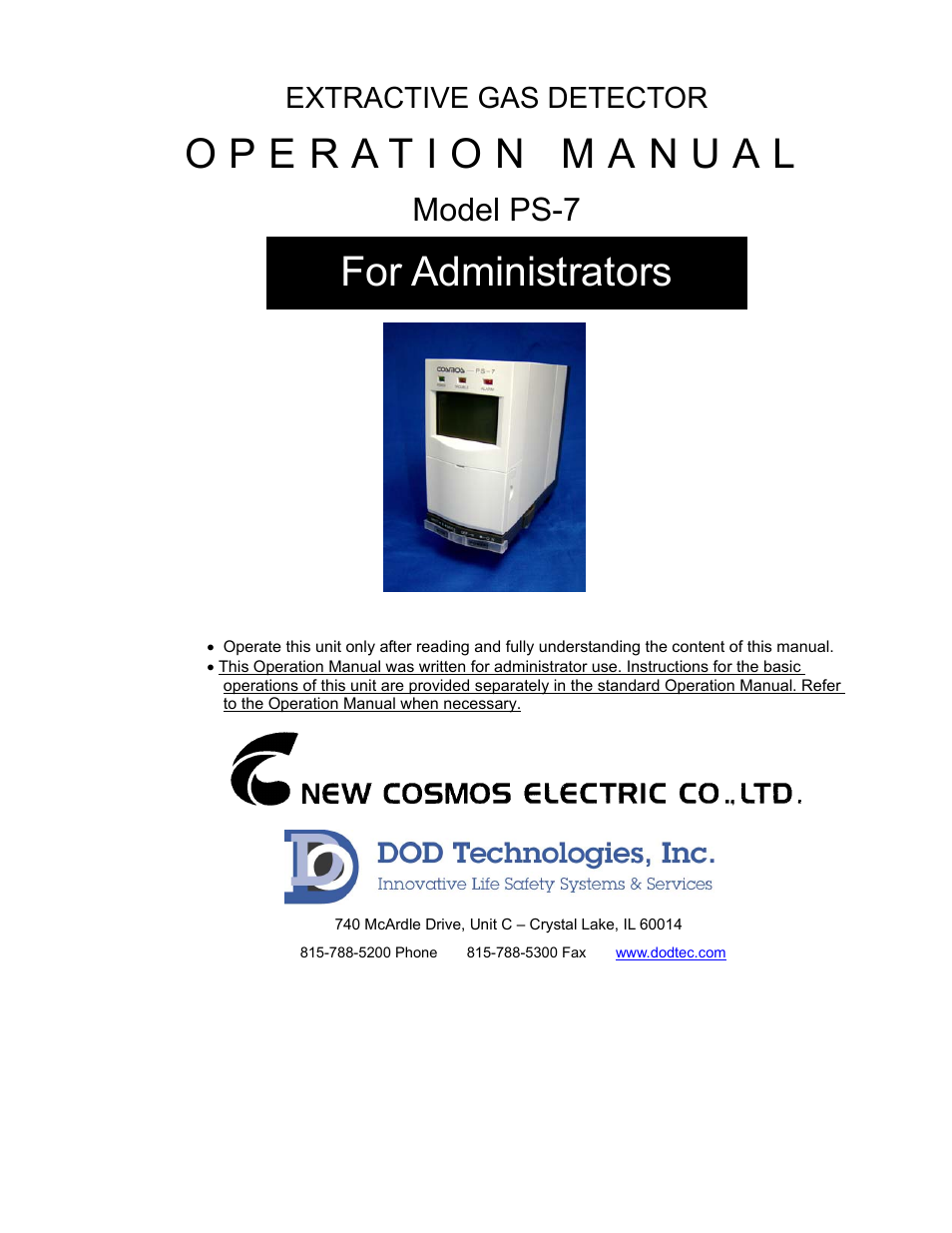 DOD PS-7 User Manual | 9 pages