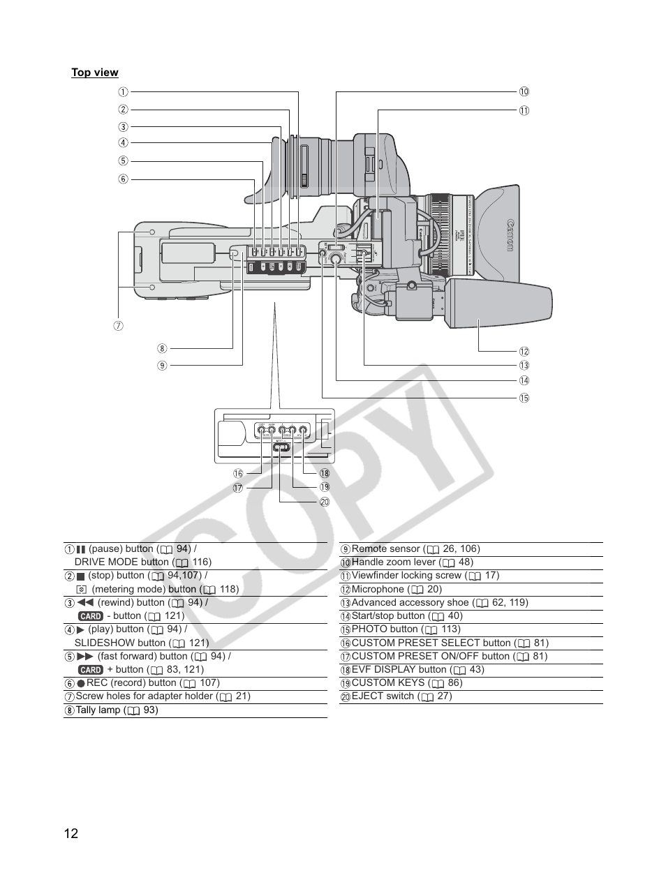 Canon XLH1 User Manual | Page 12 / 157