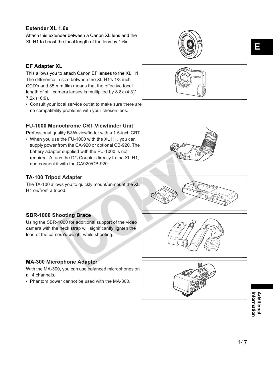Canon XLH1 User Manual | Page 147 / 157