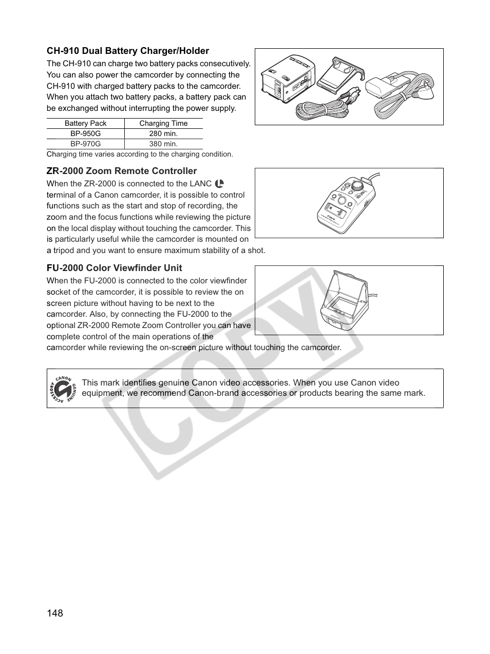 Canon XLH1 User Manual | Page 148 / 157