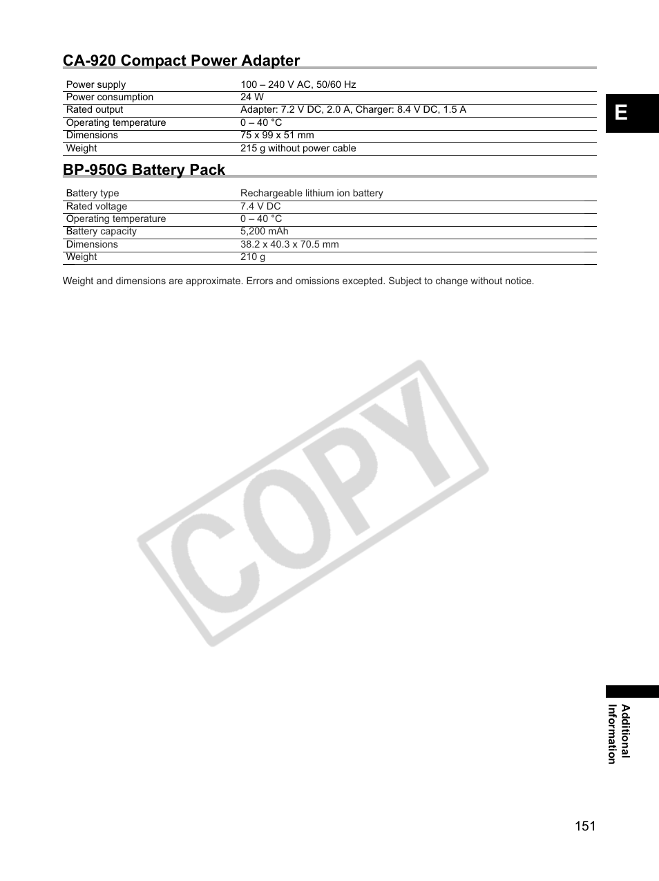 Canon XLH1 User Manual | Page 151 / 157