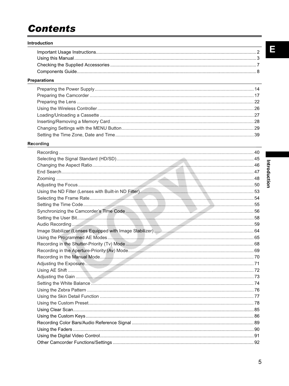 Canon XLH1 User Manual | Page 5 / 157
