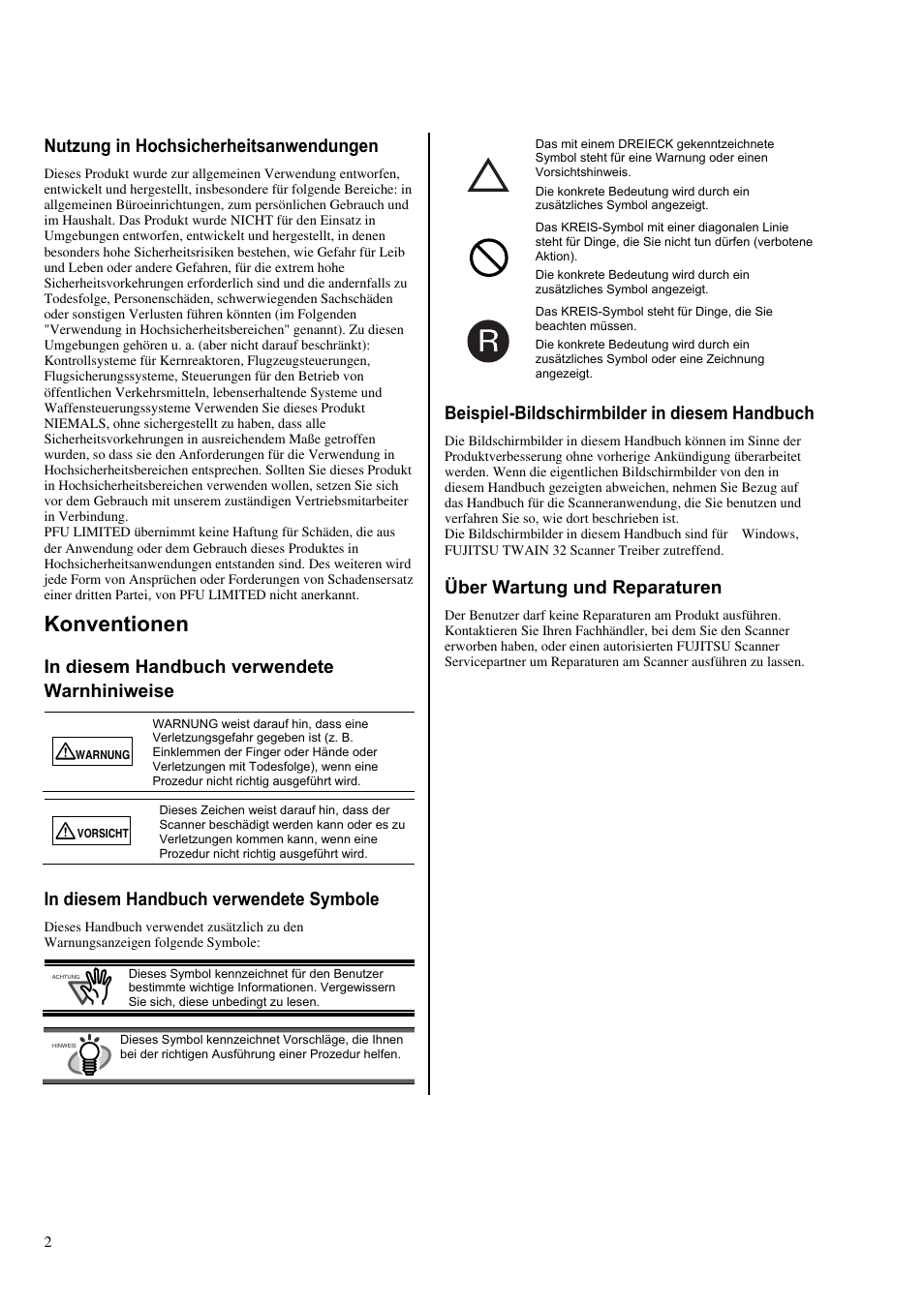 Konventionen, Nutzung in hochsicherheitsanwendungen, Beispiel-bildschirmbilder in diesem handbuch | Über wartung und reparaturen | Dell fi-412PR User Manual | Page 46 / 128