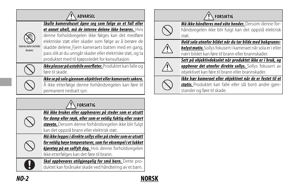 No-2 norsk | FujiFilm Lens Hood for XF 80mm f/2.8 R LM OIS WR Macro Lens User Manual | Page 72 / 172