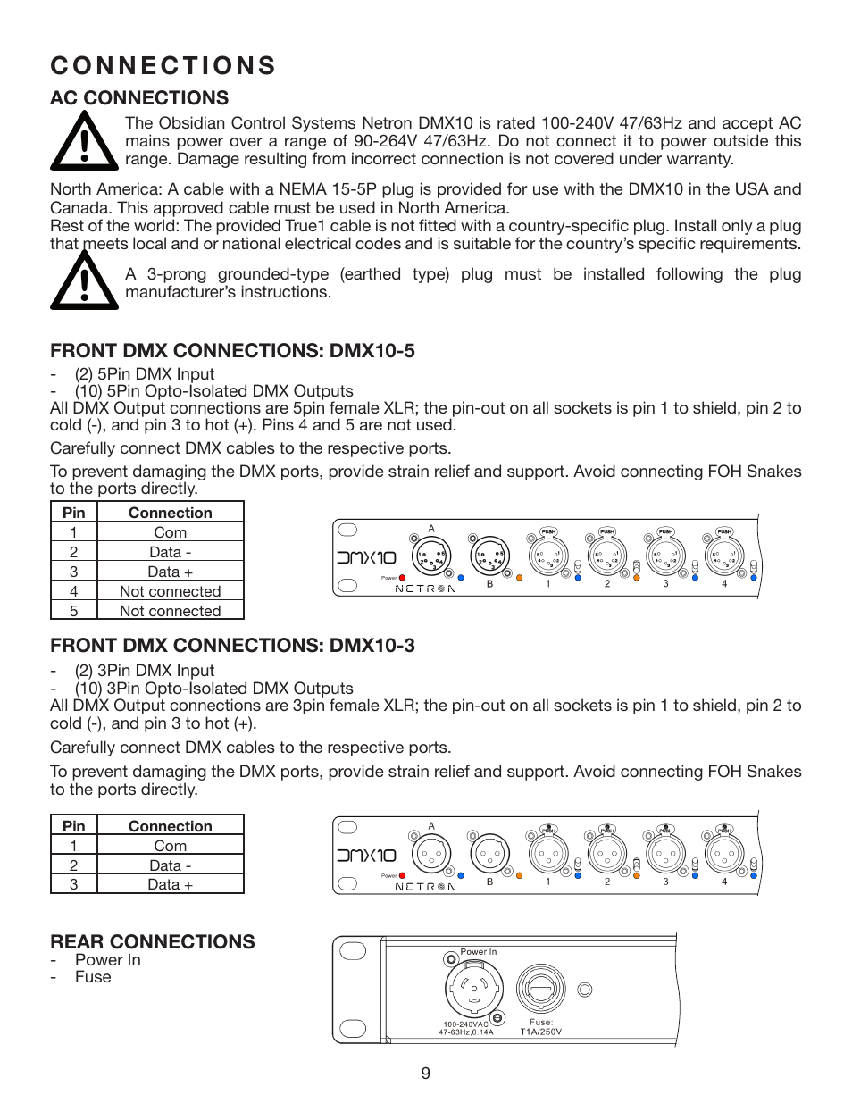 Obsidian NETRON DMX10-3 10-Port DMX Splitter with Assignable 3-Pin XLR DMX Outputs User Manual | Page 9 / 30