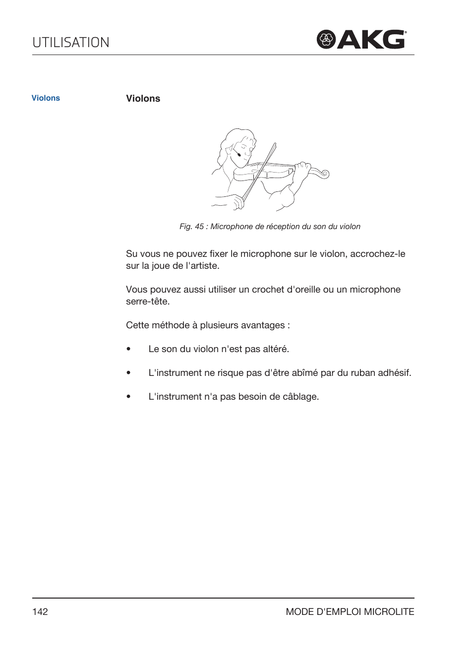 Utilisation | Akg LC81 MD Reference Lightweight Cardioid Lavalier Microphone (Black) User Manual | Page 142 / 208