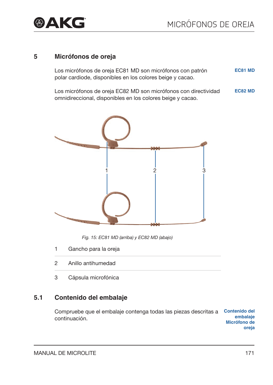 Akg LC81 MD Reference Lightweight Cardioid Lavalier Microphone (Black) User Manual | Page 171 / 208