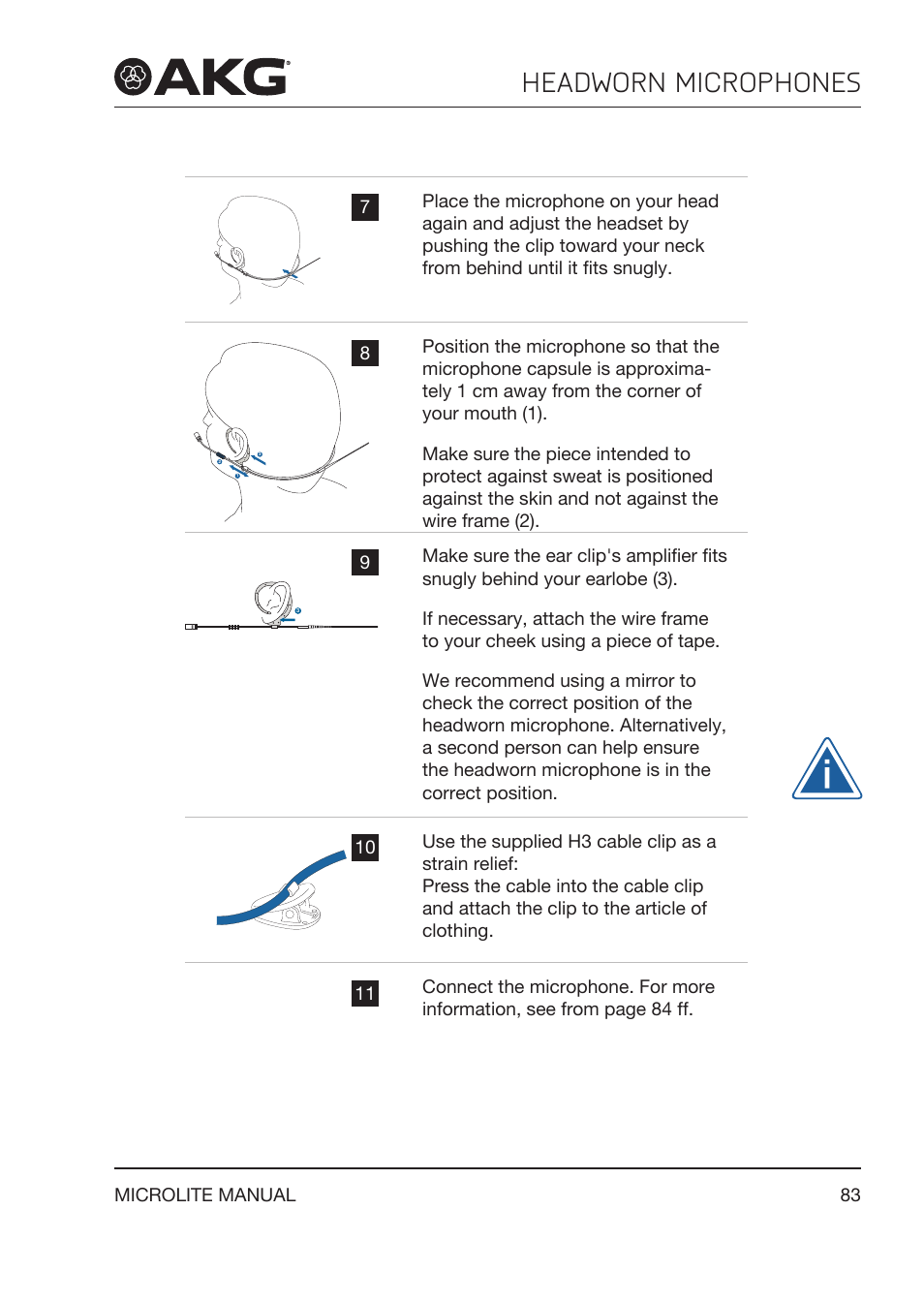 Headworn microphones | Akg LC81 MD Reference Lightweight Cardioid Lavalier Microphone (Black) User Manual | Page 83 / 208