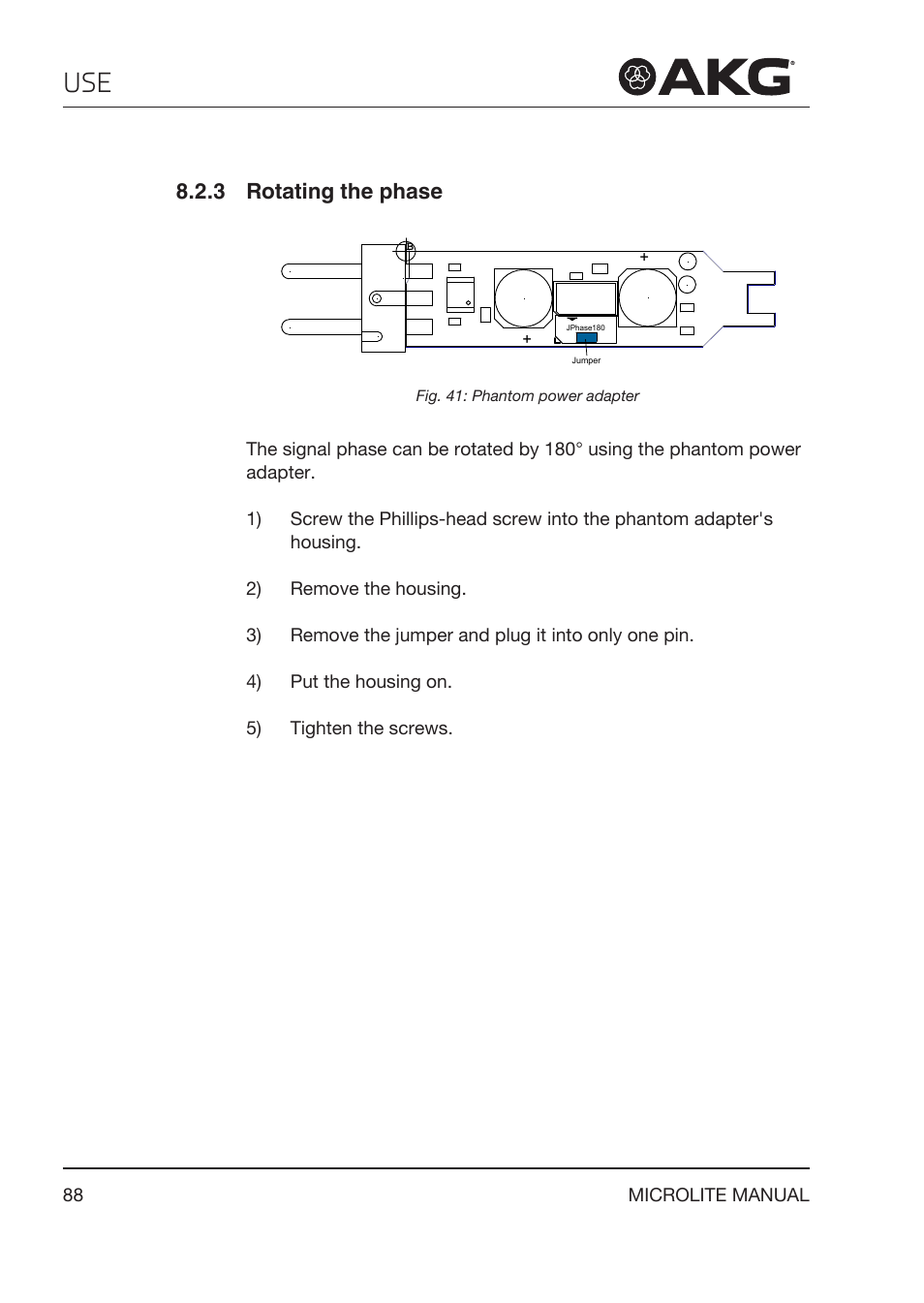 3 rotating the phase, Rotating the phase | Akg LC81 MD Reference Lightweight Cardioid Lavalier Microphone (Black) User Manual | Page 88 / 208