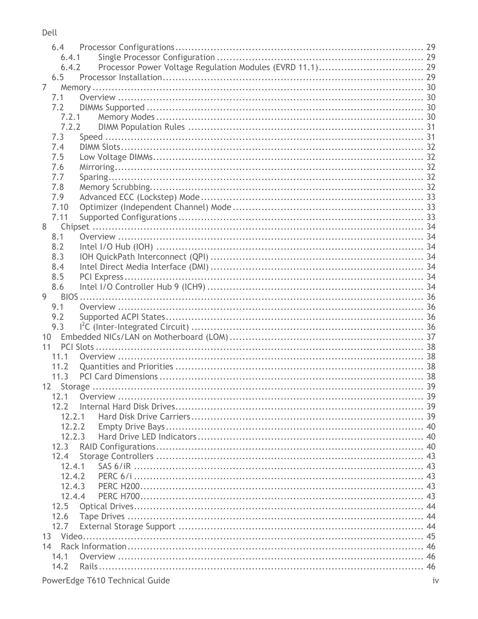 Dell PowerEdge T610 User Manual | Page 4 / 65