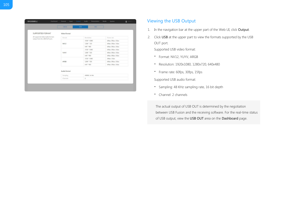 Viewing the usb output | Magewell USB Fusion HDMI & USB Video Capture Device User Manual | Page 105 / 166