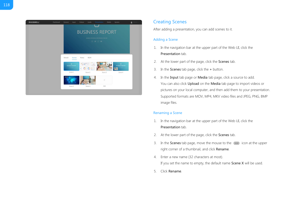 Creating scenes | Magewell USB Fusion HDMI & USB Video Capture Device User Manual | Page 118 / 166