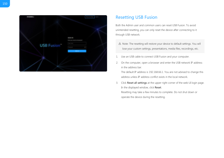 Resetting usb fusion, Resetting usb, Fusion | Resetting, Usb fusion | Magewell USB Fusion HDMI & USB Video Capture Device User Manual | Page 150 / 166