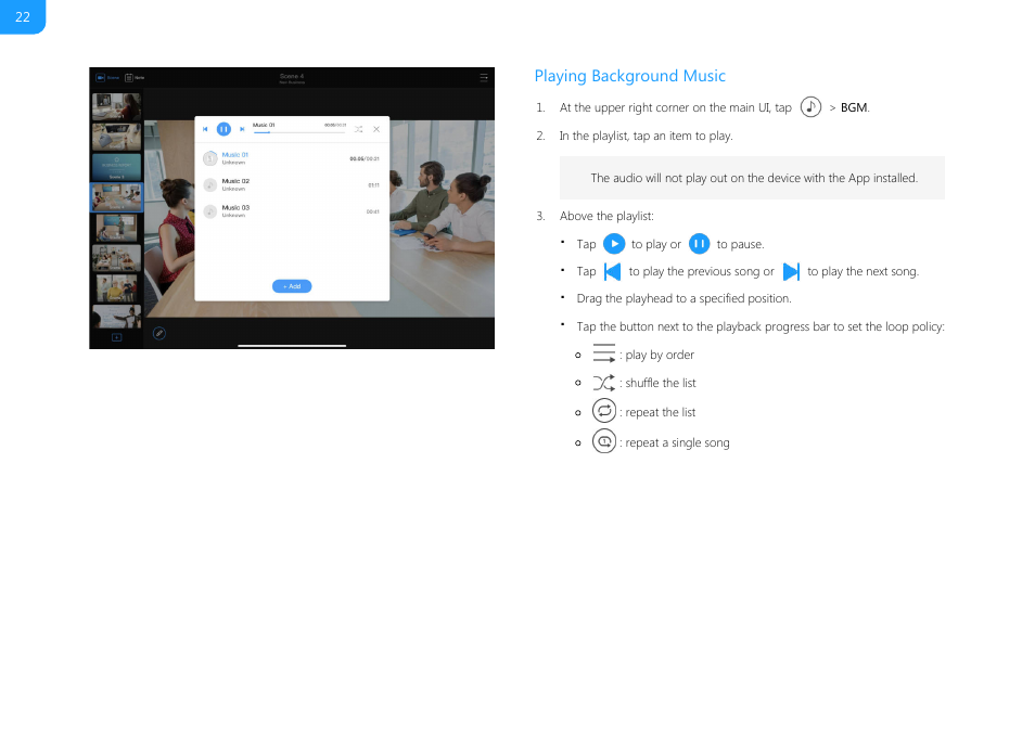 Playing background music | Magewell USB Fusion HDMI & USB Video Capture Device User Manual | Page 22 / 166