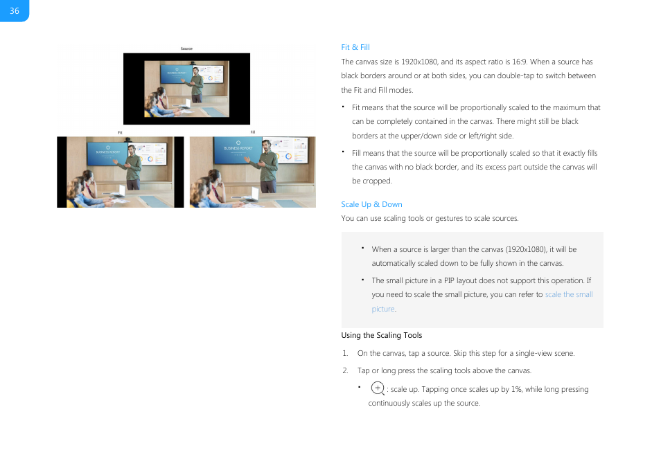 Fit & fill, Scale up & down | Magewell USB Fusion HDMI & USB Video Capture Device User Manual | Page 36 / 166