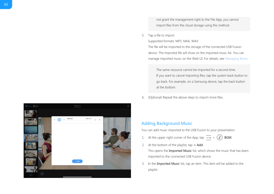 Adding background music | Magewell USB Fusion HDMI & USB Video Capture Device User Manual | Page 45 / 166