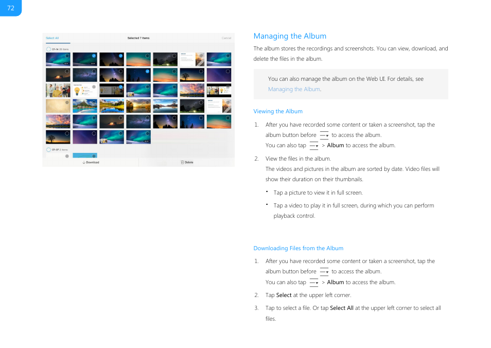 Managing the album | Magewell USB Fusion HDMI & USB Video Capture Device User Manual | Page 72 / 166