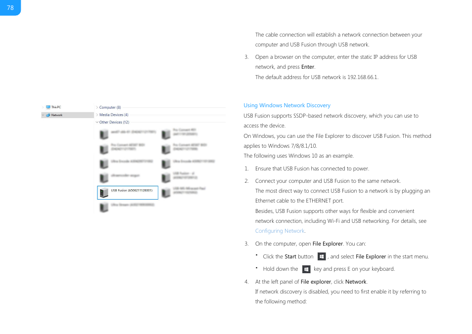 Use windows network discovery | Magewell USB Fusion HDMI & USB Video Capture Device User Manual | Page 78 / 166