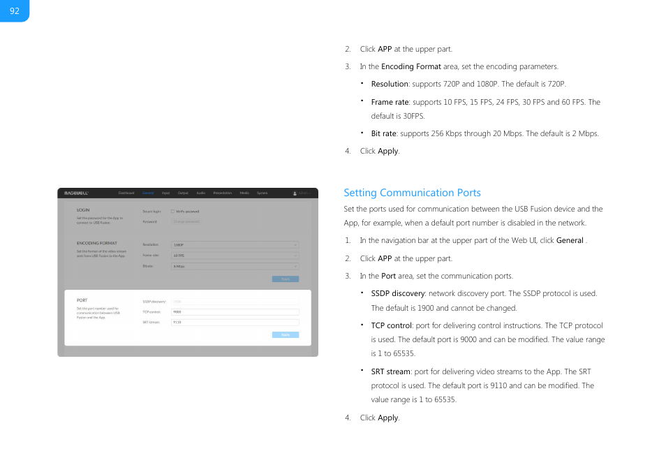 Setting communication ports | Magewell USB Fusion HDMI & USB Video Capture Device User Manual | Page 92 / 166
