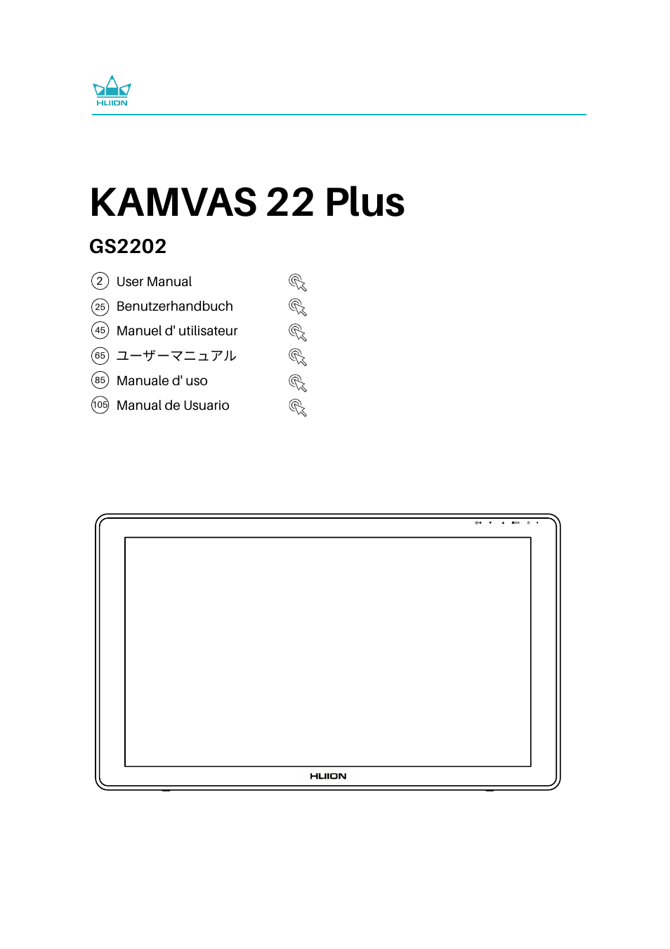 Huion Kamvas 22 Plus Pen Display User Manual | 125 pages