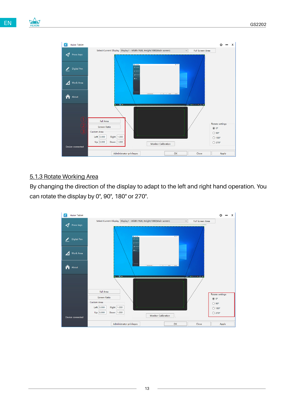 Huion Kamvas 22 Plus Pen Display User Manual | Page 13 / 125