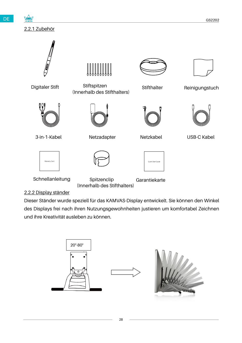 3 einstellen des displays | Huion Kamvas 22 Plus Pen Display User Manual | Page 28 / 125