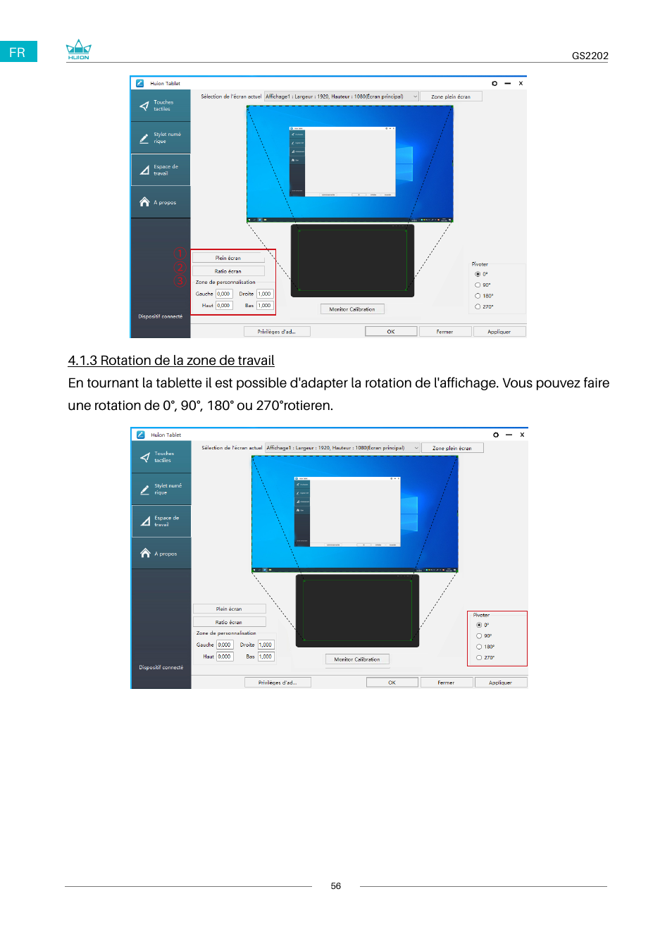 2 boutons de fonctions | Huion Kamvas 22 Plus Pen Display User Manual | Page 56 / 125