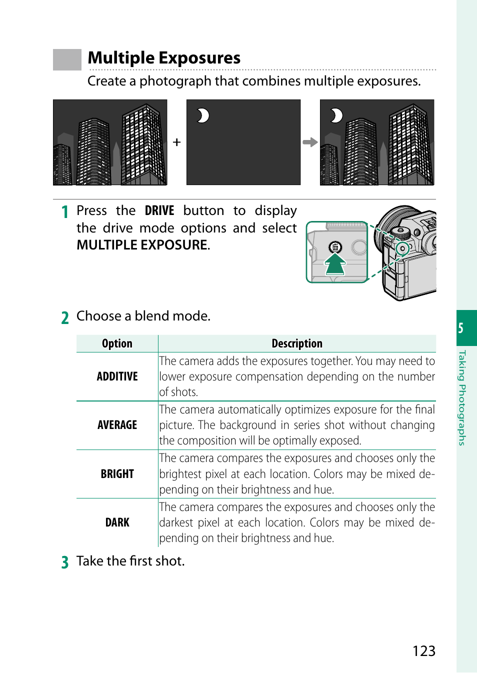 Multiple exposures | FujiFilm X-H2 Mirrorless Camera User Manual | Page 147 / 404