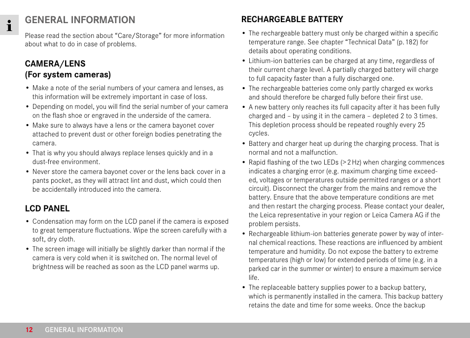 General information | LEICA M11 Monochrom Rangefinder Camera User Manual | Page 12 / 185