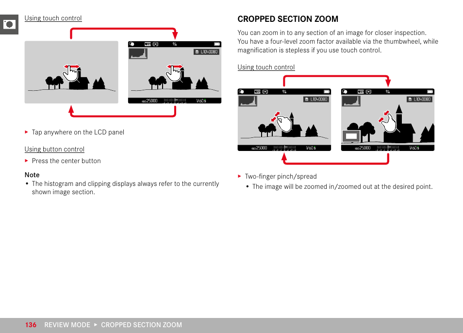 Cropped section zoom | LEICA M11 Monochrom Rangefinder Camera User Manual | Page 136 / 185